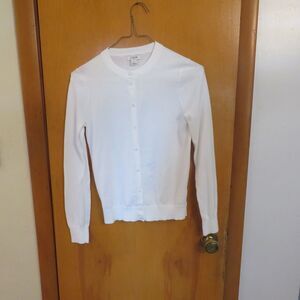 J. Crew Classic Cardigan Sweater Cotton White